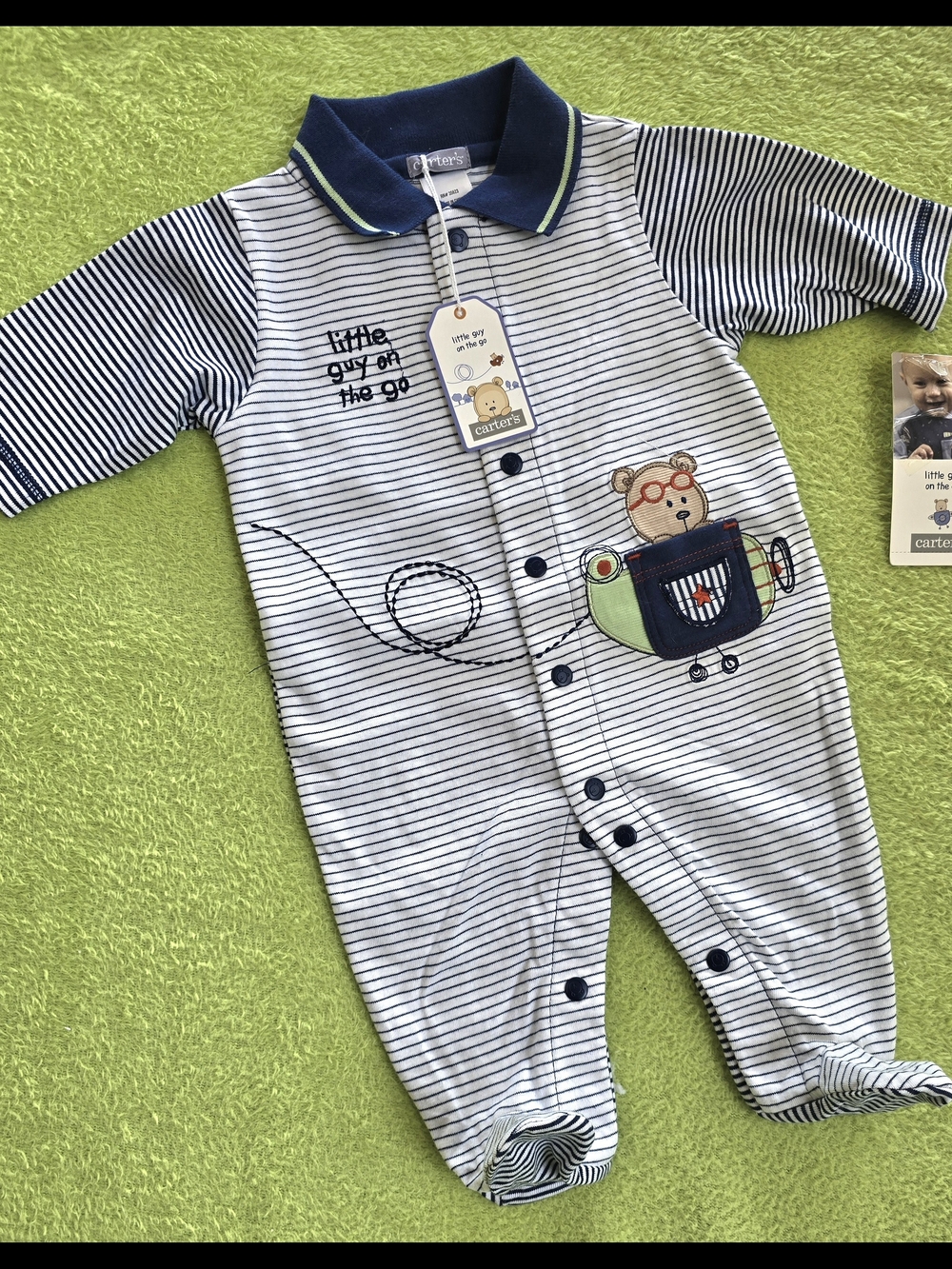 NWT NEWBORN Baby BOYS FOOTIE SLEEP & PLAY LITTLE GUY ON THE GO - AIRPLANE (Q3)